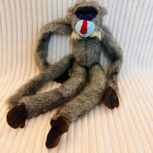 vintage Fiesta long-legged gray mandrill monkey plush